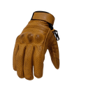 Torc Fairfax Gold Goat Leather Mid Length Retro Street Motorcycle Gloves