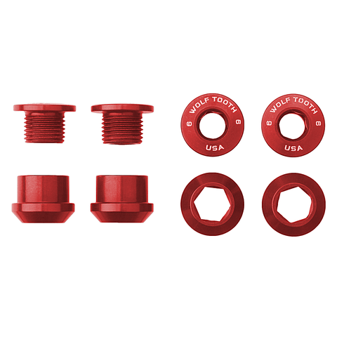 Set of 4 Chainring Bolts+Nuts for 1X by Wolf Tooth