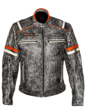 Retro leather moto jacket with armor Black leather electric bike electric motorcyle jacket with armor at www.custom-ebike.com