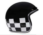Checker Flag Helmet Vintage Open Face "Electric bike helmet""Electric Motorcycle helmet"