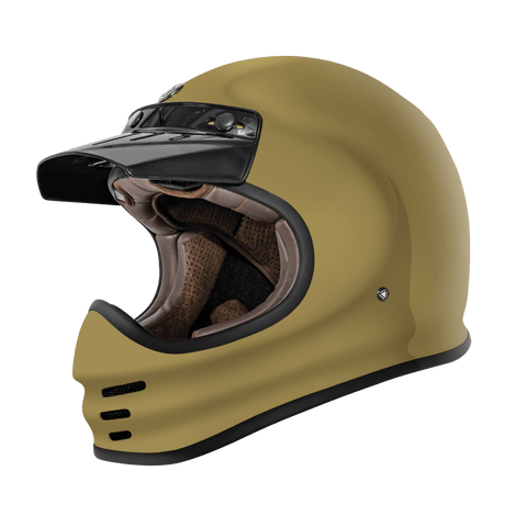 Sand Color Retro Moto Helmet Full Face