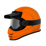 Orange Retro Moto Helmet Full Face