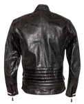 Black leather electric bike electric motorcyle jacket with armor at www.custom-ebike.com
