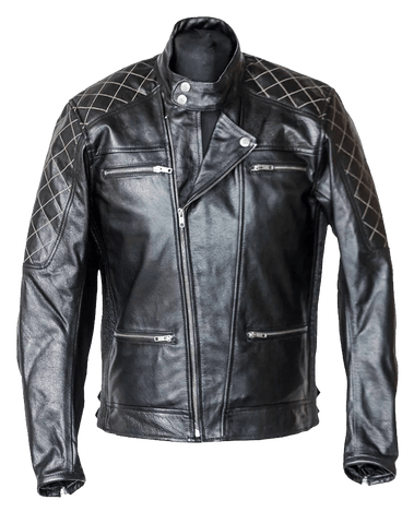 Black leather electric bike electric motorcyle jacket with armor at www.custom-ebike.com