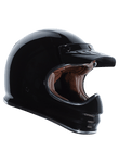 Black Gloss Retro Moto Helmet Full Face